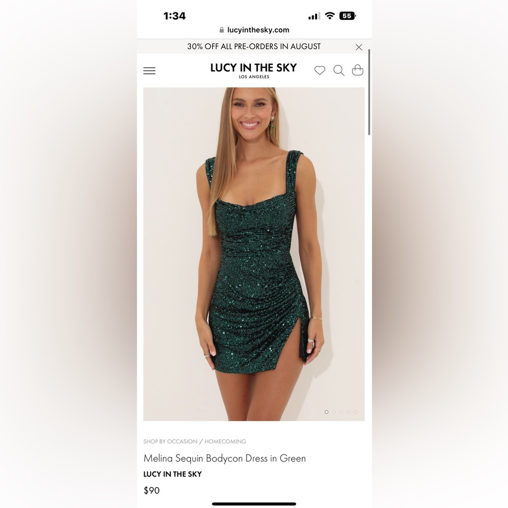 lucy in the sky homecoming dress sequin green